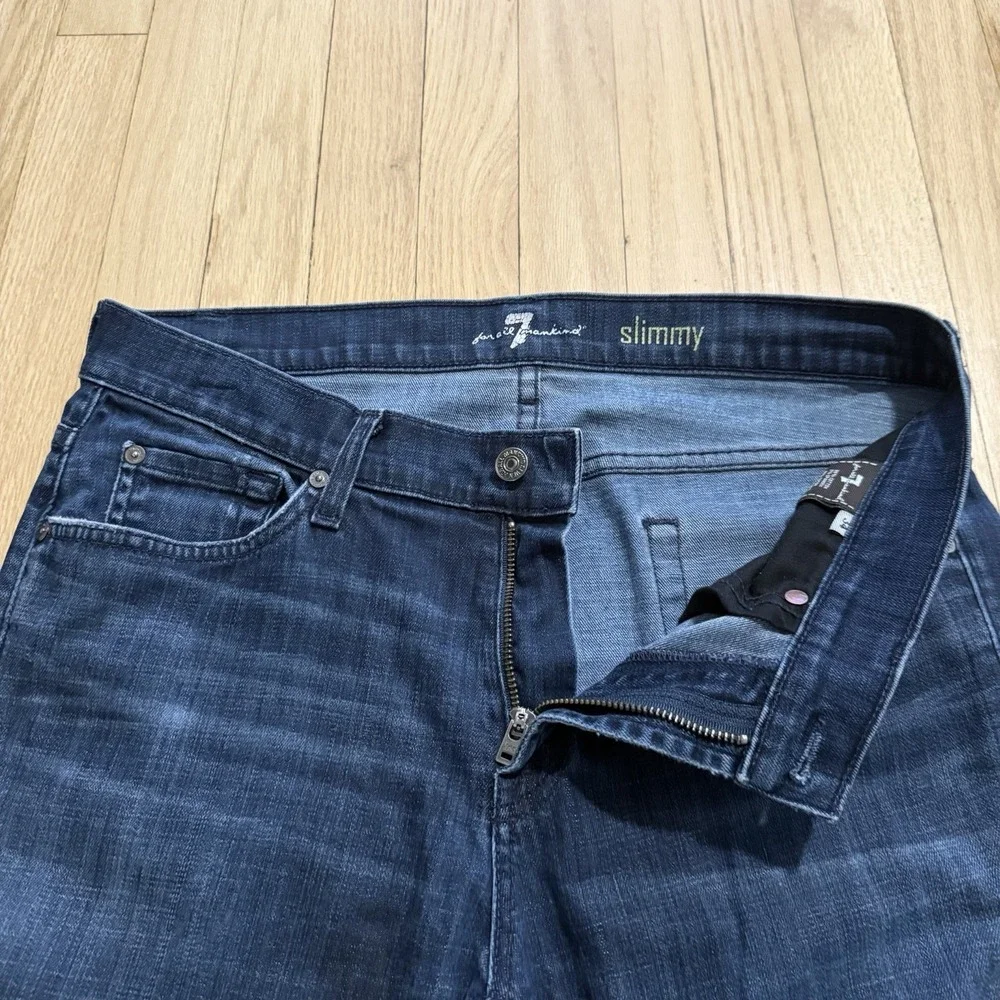 Paige Jeans Mens 34 (Fits 33x31) Slimmy Blue Dark Wash Stretch Denim USA Made